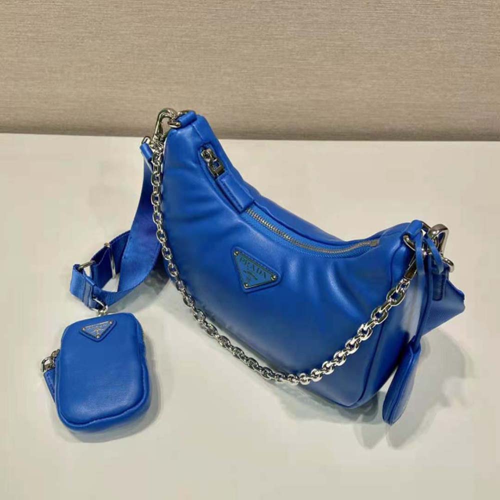 Prada Women Padded Nappa-Leather Prada Re-Edition 2005 Shoulder Bag-Blue - image 5