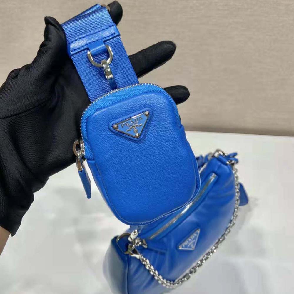 Prada Women Padded Nappa-Leather Prada Re-Edition 2005 Shoulder Bag-Blue - image 8