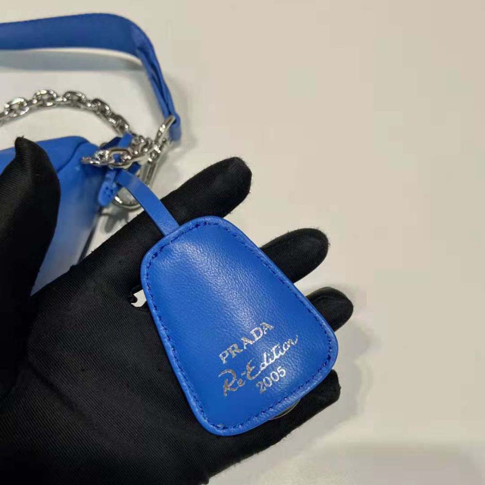 Prada Women Padded Nappa-Leather Prada Re-Edition 2005 Shoulder Bag-Blue - image 9