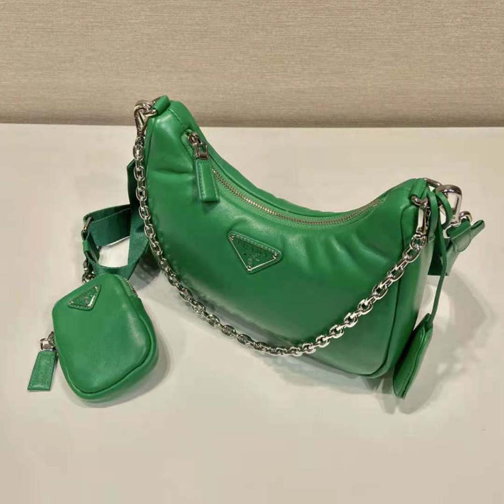 Prada Women Padded Nappa-Leather Prada Re-Edition 2005 Shoulder Bag-Green - image 5