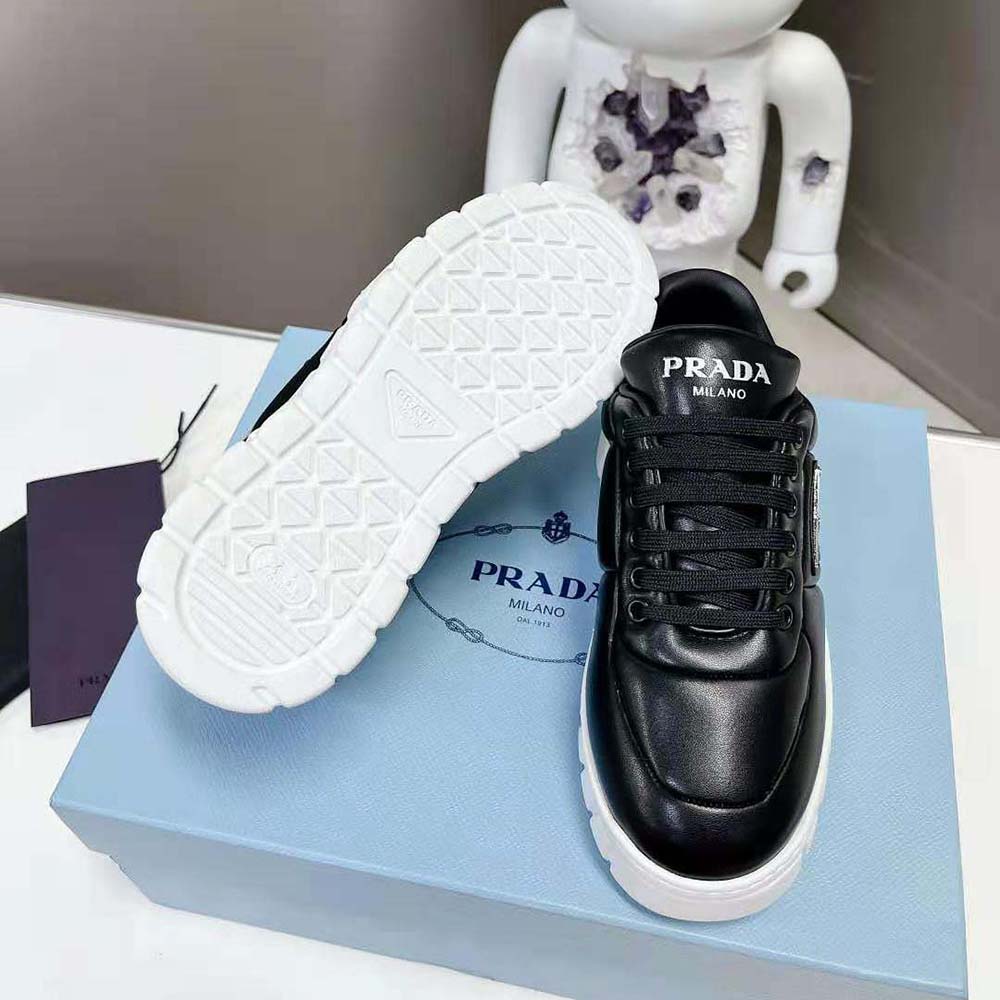 Prada Women Padded Nappa Leather Sneakers-Black - image 10