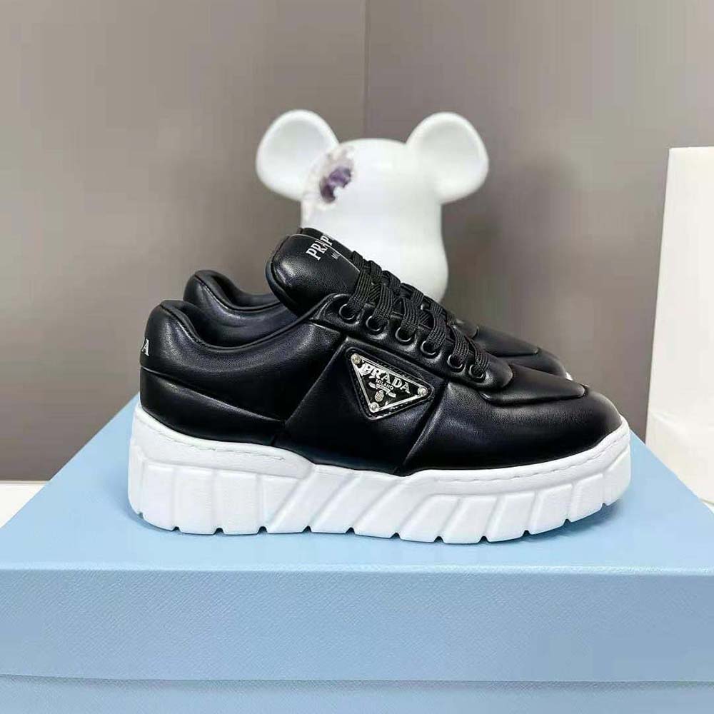 Prada Women Padded Nappa Leather Sneakers-Black - image 5
