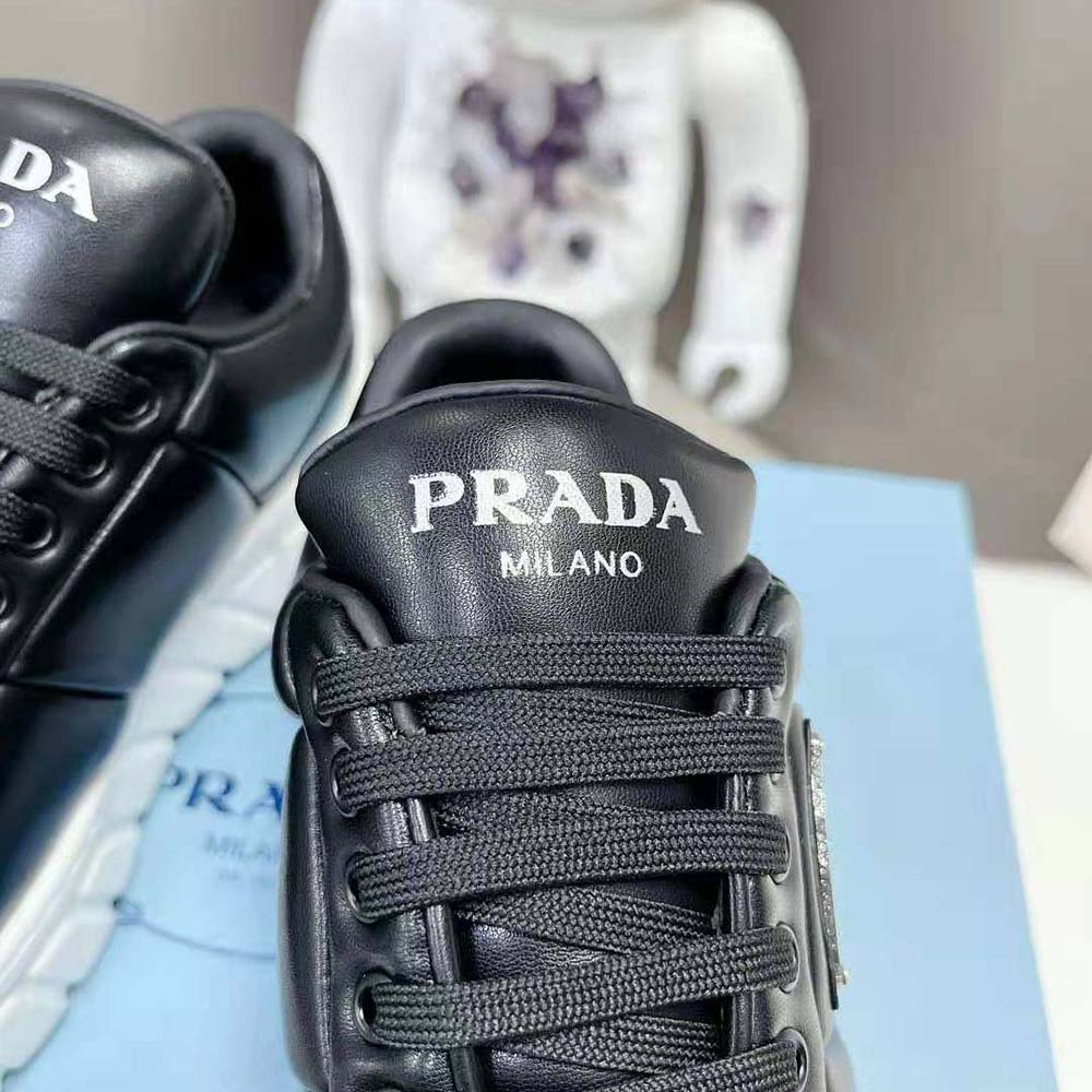 Prada Women Padded Nappa Leather Sneakers-Black - image 9