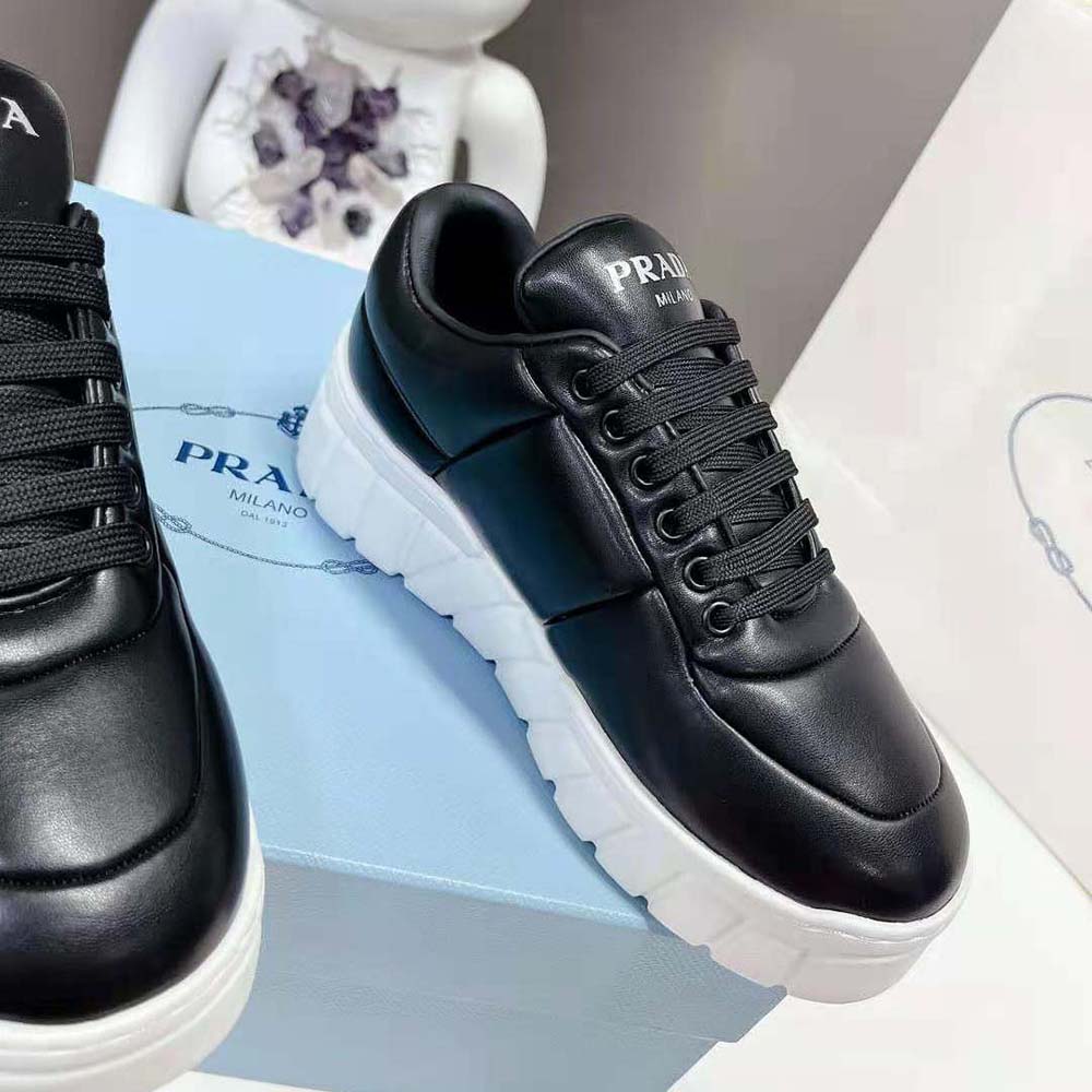 Prada Women Padded Nappa Leather Sneakers-Black - image 8