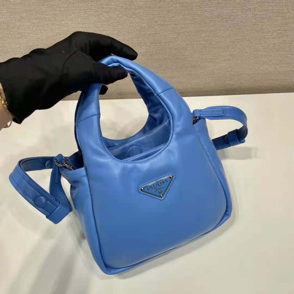 Prada Women Small Padded Prada Soft Nappa-Leather Bag-Blue - image 4