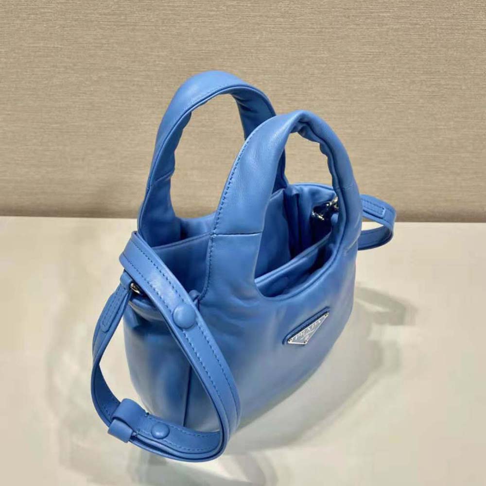 Prada Women Small Padded Prada Soft Nappa-Leather Bag-Blue - image 5