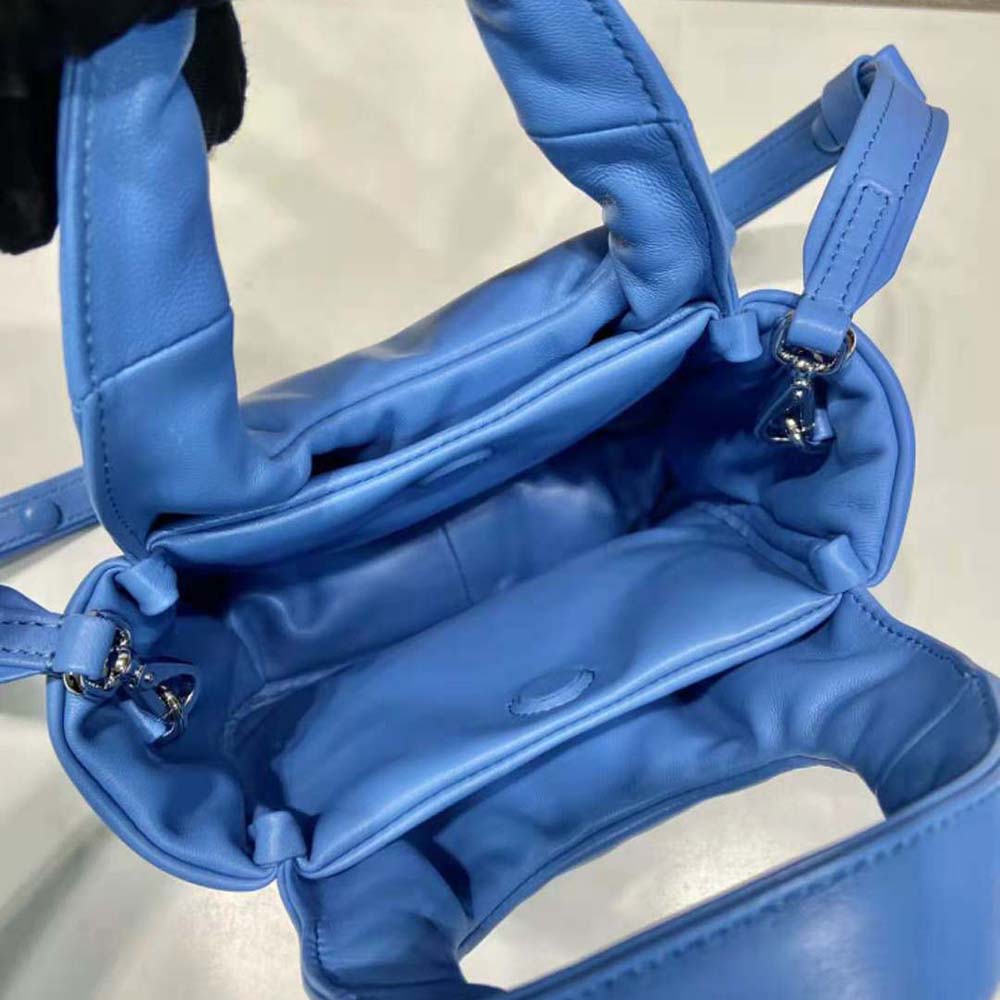 Prada Women Small Padded Prada Soft Nappa-Leather Bag-Blue - image 9