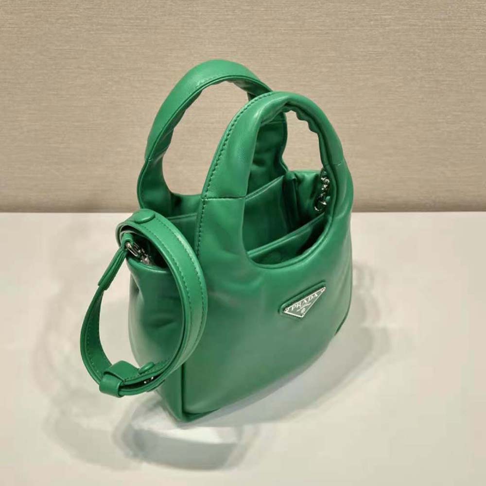 Prada Women Small Padded Prada Soft Nappa-Leather Bag-Green - image 5