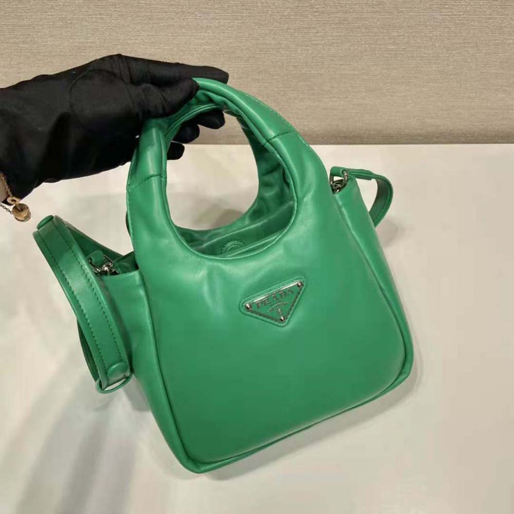 Prada Women Small Padded Prada Soft Nappa-Leather Bag-Green - image 4
