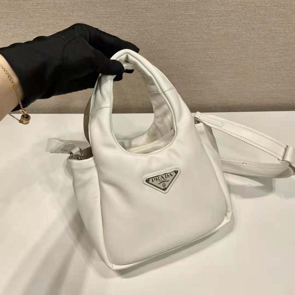 Prada Women Small Padded Prada Soft Nappa-Leather Bag-White - image 4