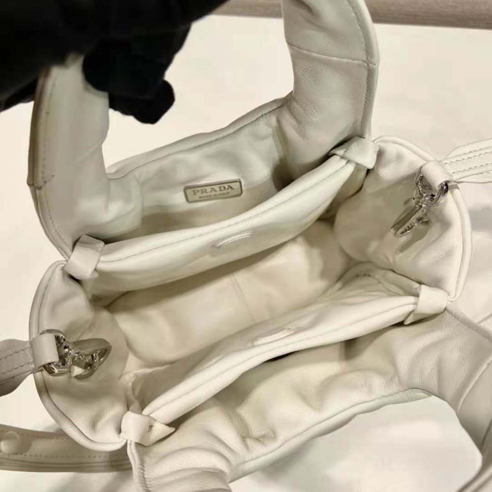 Prada Women Small Padded Prada Soft Nappa-Leather Bag-White - image 9