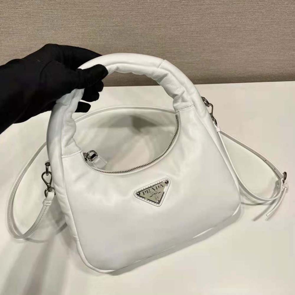 Prada Women Soft Padded Nappa Leather Mini-Bag-White - image 4