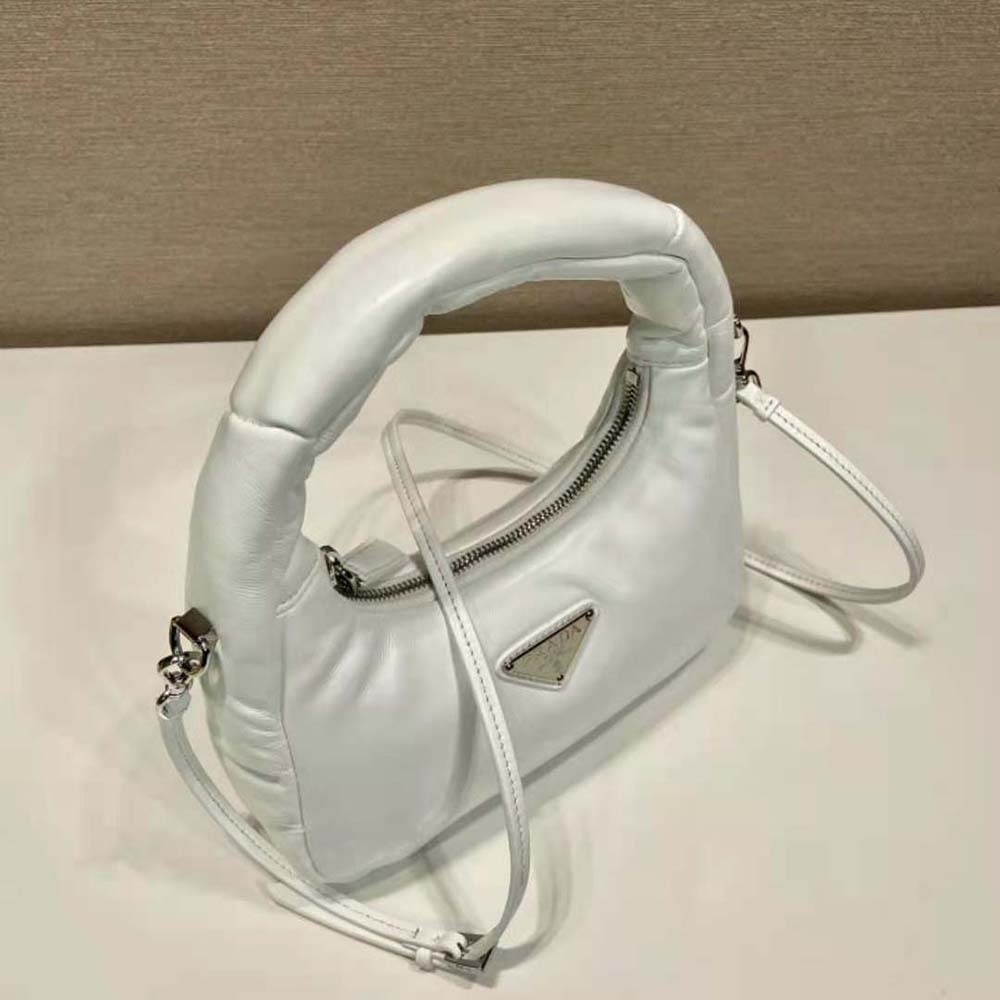 Prada Women Soft Padded Nappa Leather Mini-Bag-White - image 5