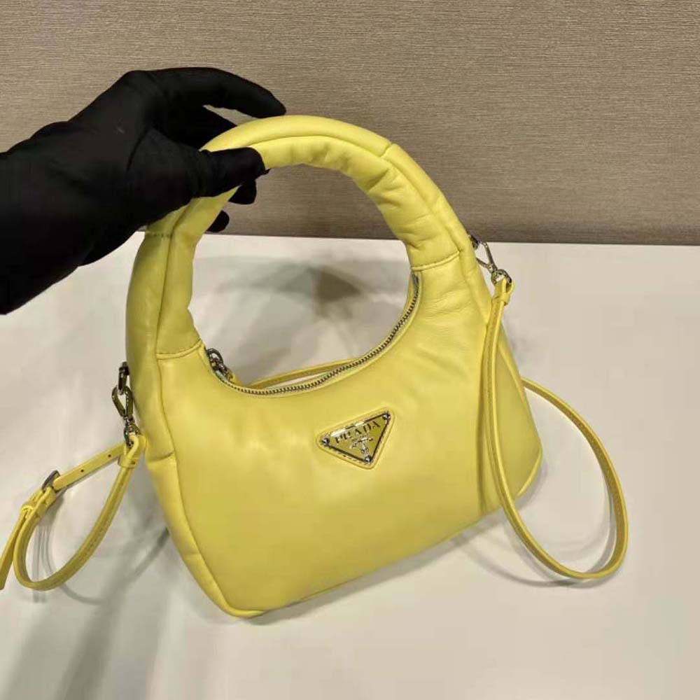 Prada Women Soft Padded Nappa Leather Mini-Bag-Yellow - image 4