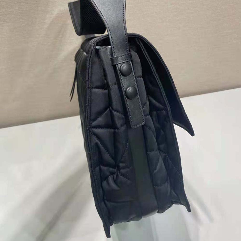 Prada Women Topstitched Re-Nylon Shoulder Bag-Black - image 7