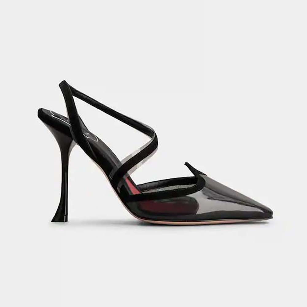 Roger Vivier Women I Love Vivier Slingback Pumps side angle showing PVC and buckle