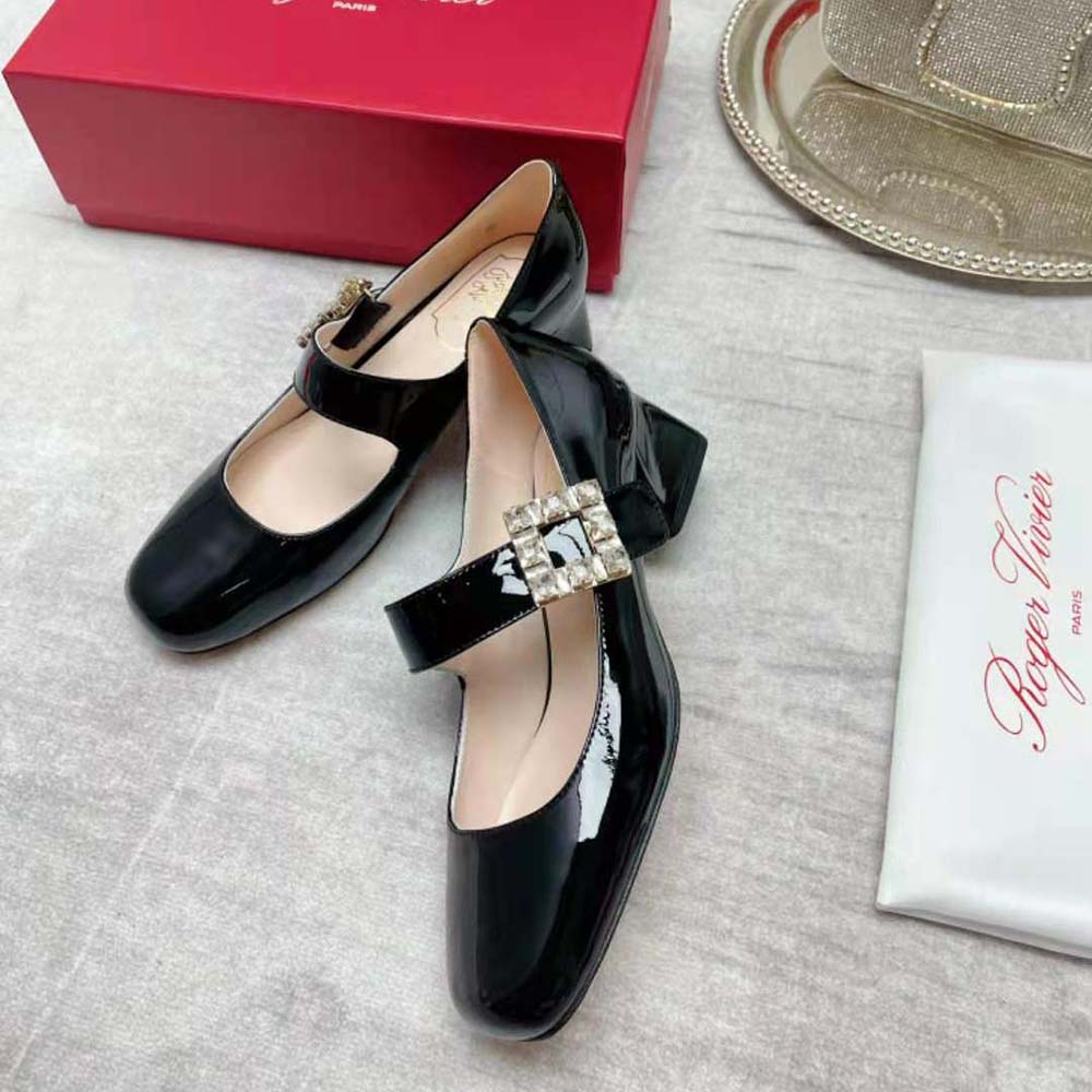 Roger Vivier Women Très Vivier Rhinestone Buckle Babies Pumps-Black - image 5