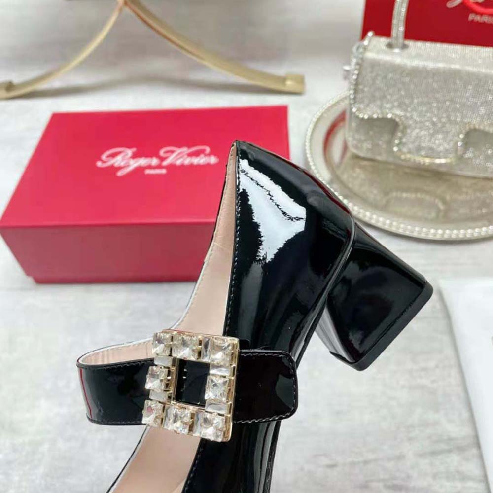 Roger Vivier Women Très Vivier Rhinestone Buckle Babies Pumps-Black - image 9
