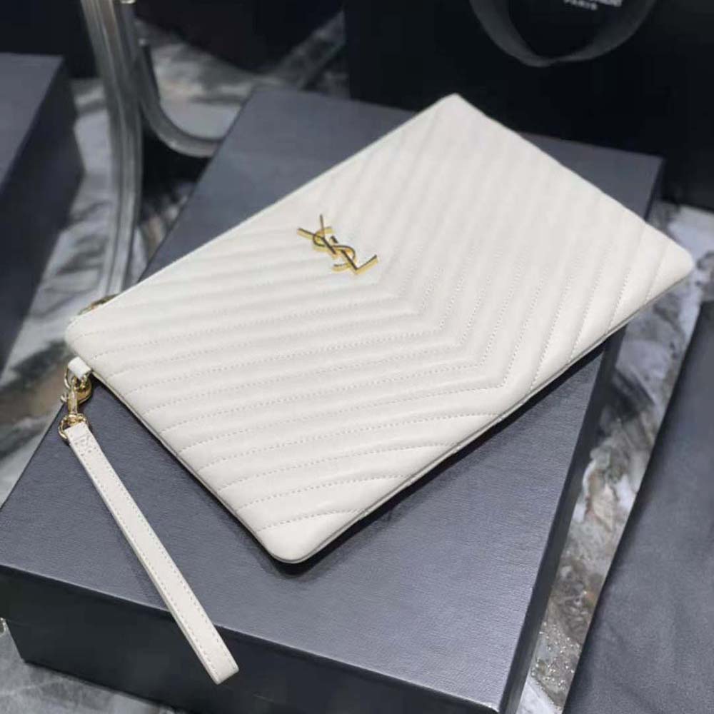 Saint Laurent YSL Women Cassandre Matelassé Tablet Pouch in Quilted Leather - image 4