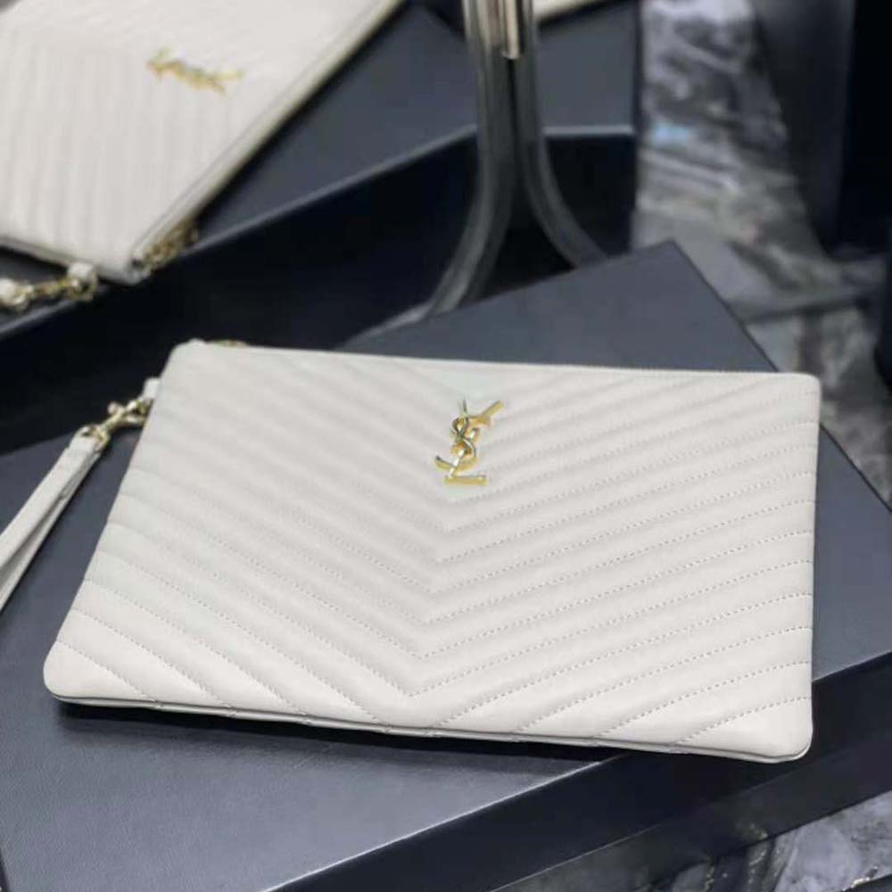 Saint Laurent YSL Women Cassandre Matelassé Tablet Pouch in Quilted Leather - image 5