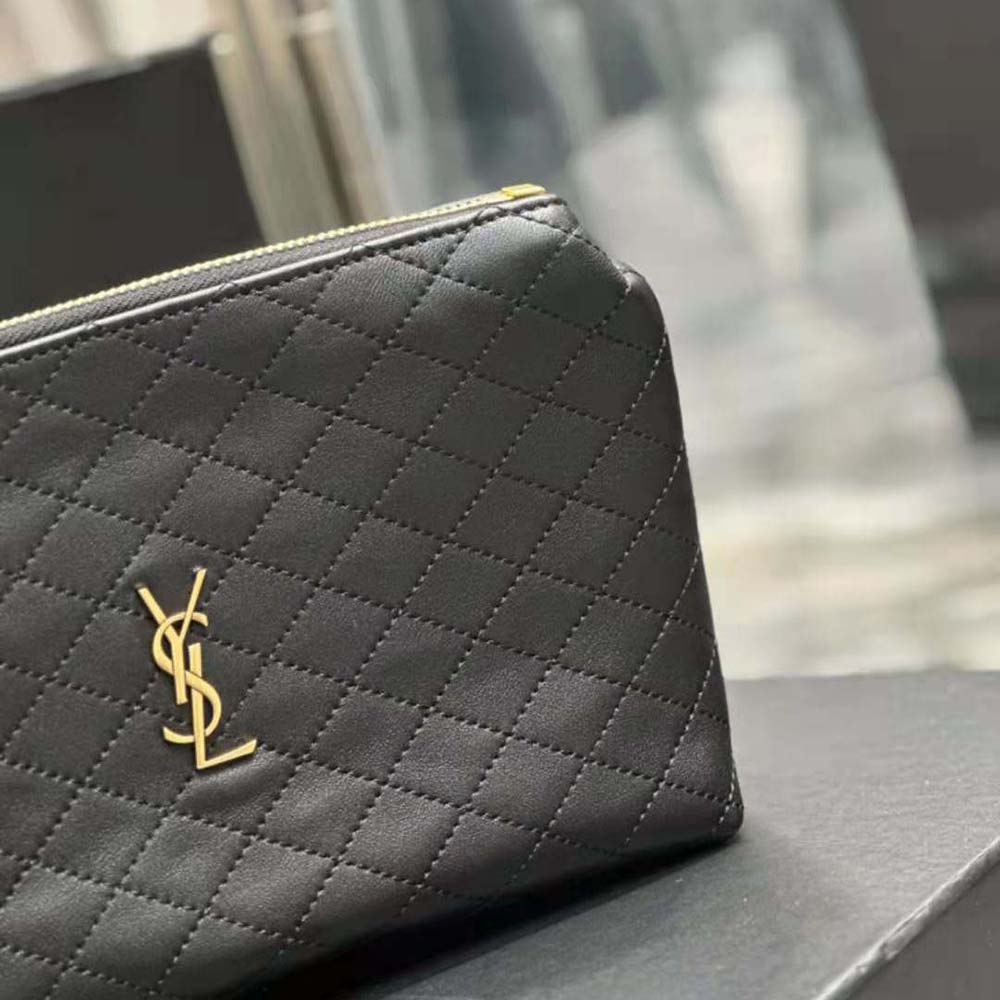 Saint Laurent YSL Women Gaby Cosmetic Pouch in Quilted Leather - image 8