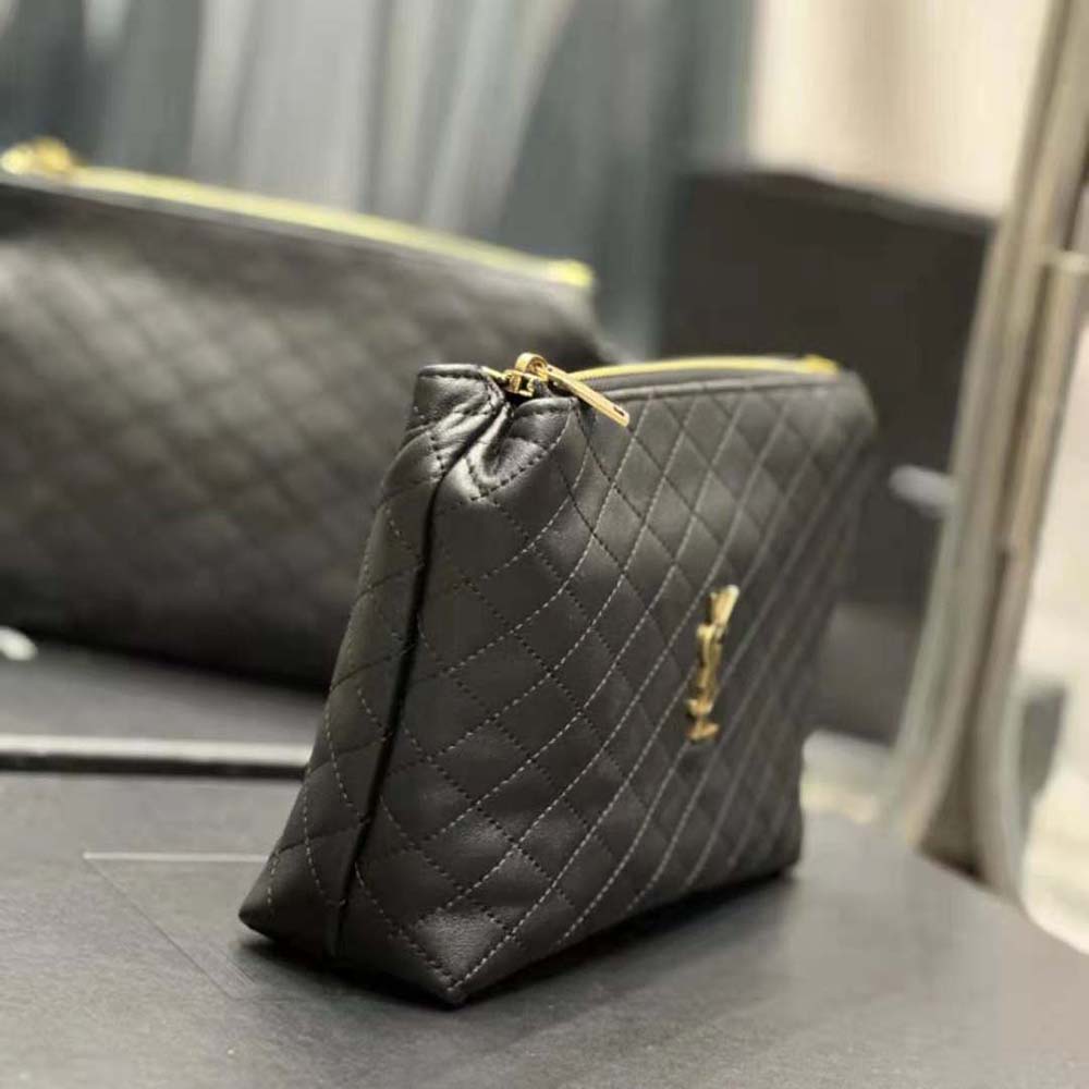 Saint Laurent YSL Women Gaby Cosmetic Pouch in Quilted Leather - image 6