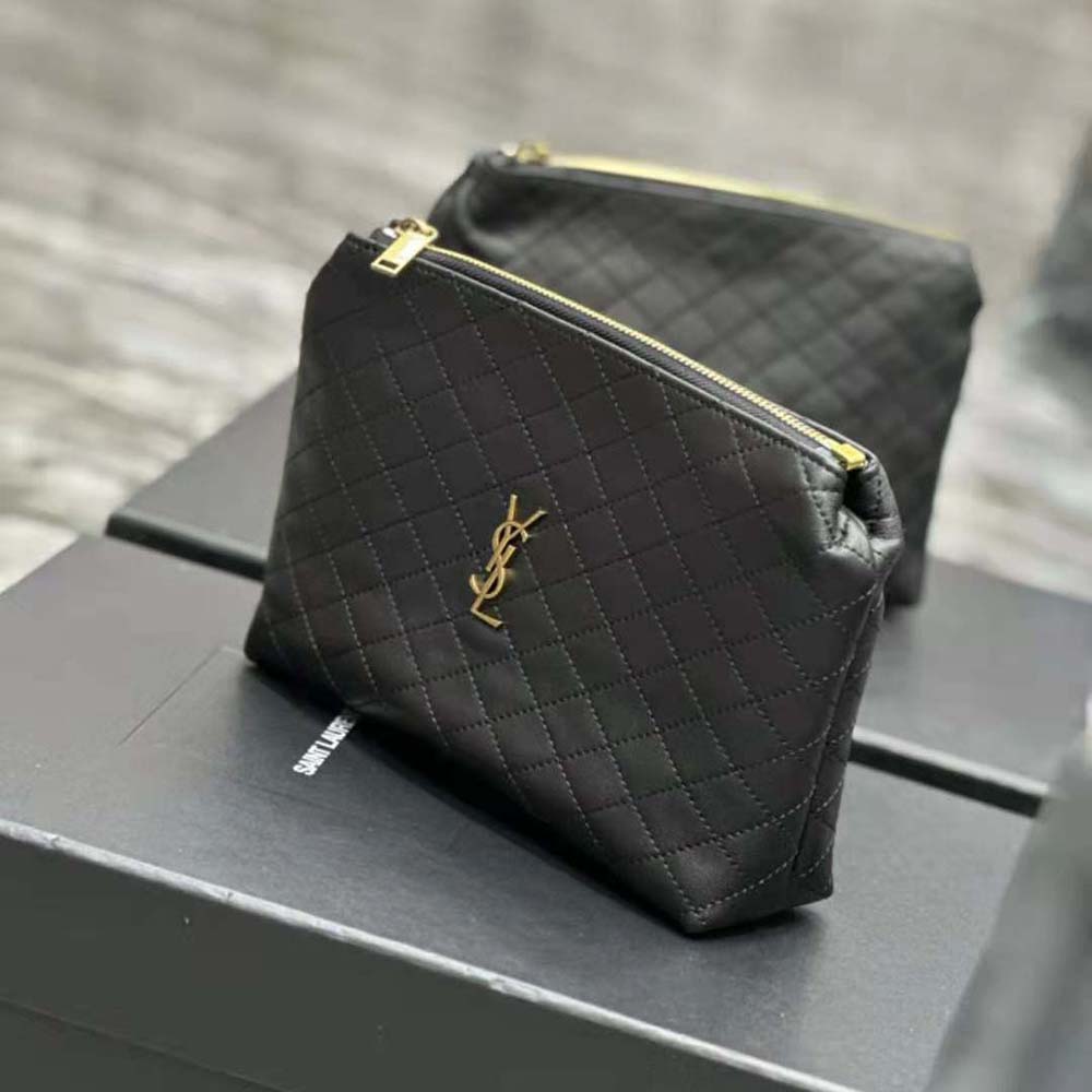 Saint Laurent YSL Women Gaby Cosmetic Pouch in Quilted Leather - image 5