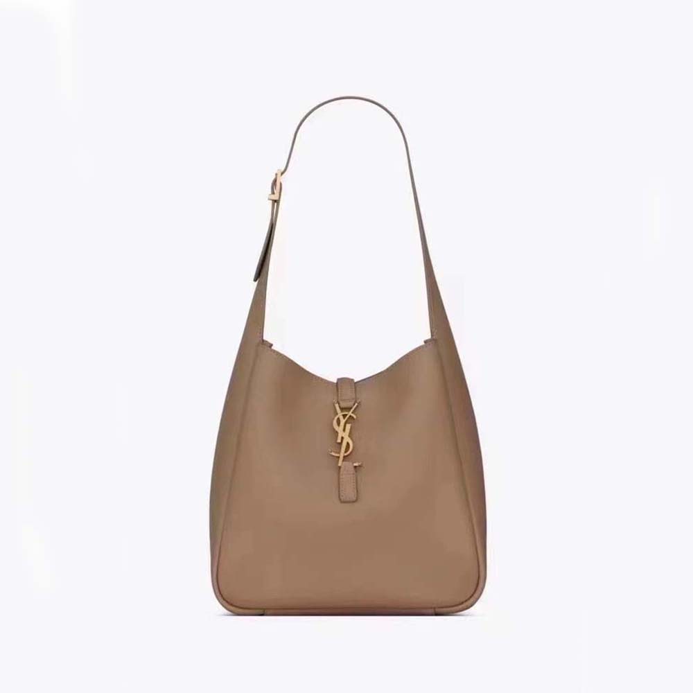 Front view of Saint Laurent YSL Women Le 5 à 7 Soft Small Brown handbag