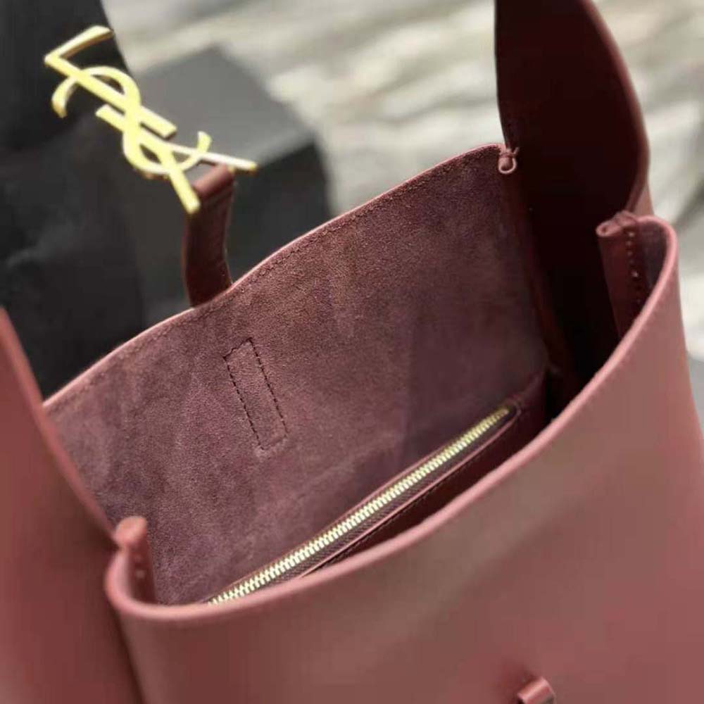 Saint Laurent YSL Women Le 5 à 7 Soft Small in Smooth Leather-Maroon - image 9