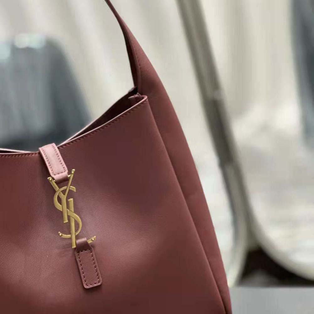 Saint Laurent YSL Women Le 5 à 7 Soft Small in Smooth Leather-Maroon - image 8
