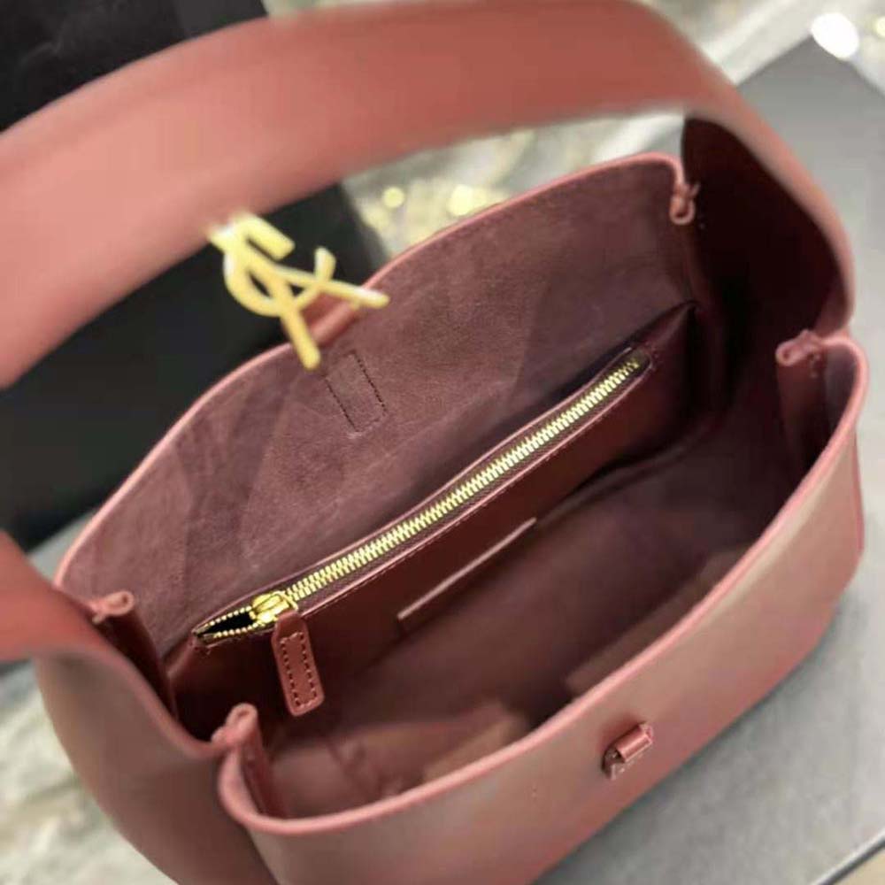 Saint Laurent YSL Women Le 5 à 7 Soft Small in Smooth Leather-Maroon - image 10
