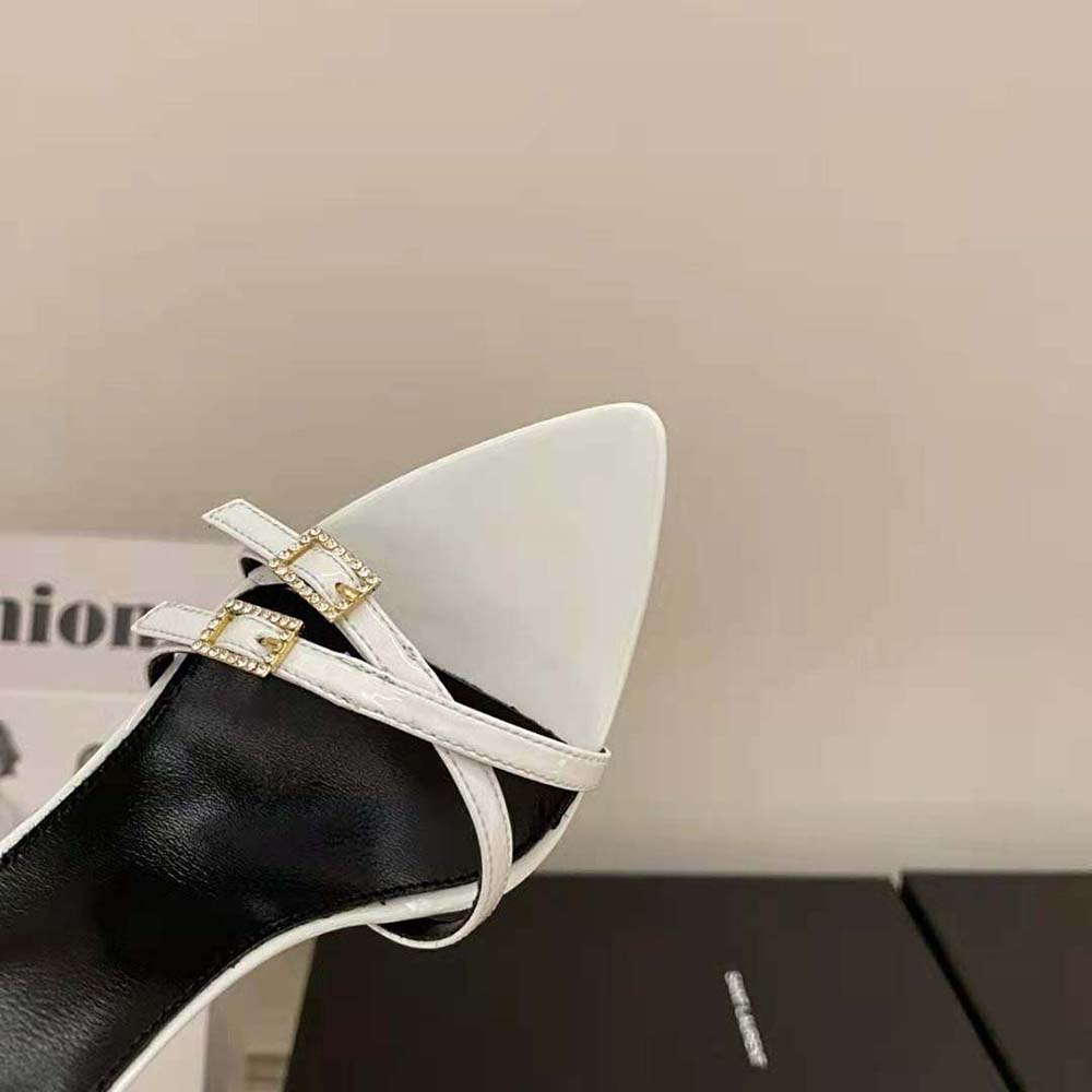 Saint Laurent YSL Women Lila Sandals in Crepe Satin-White - image 7