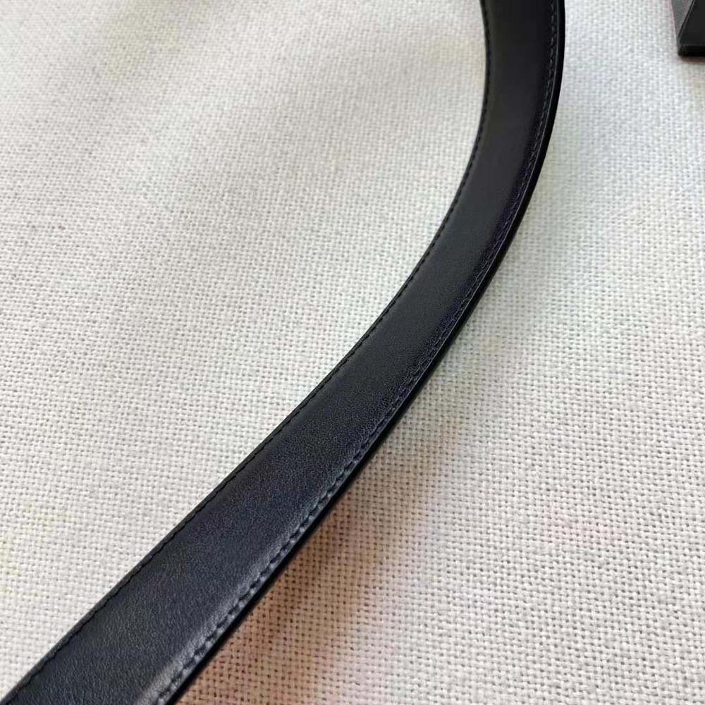 Saint Laurent YSL Women New Cassandre Buckle Belt in Smooth Leather - image 10