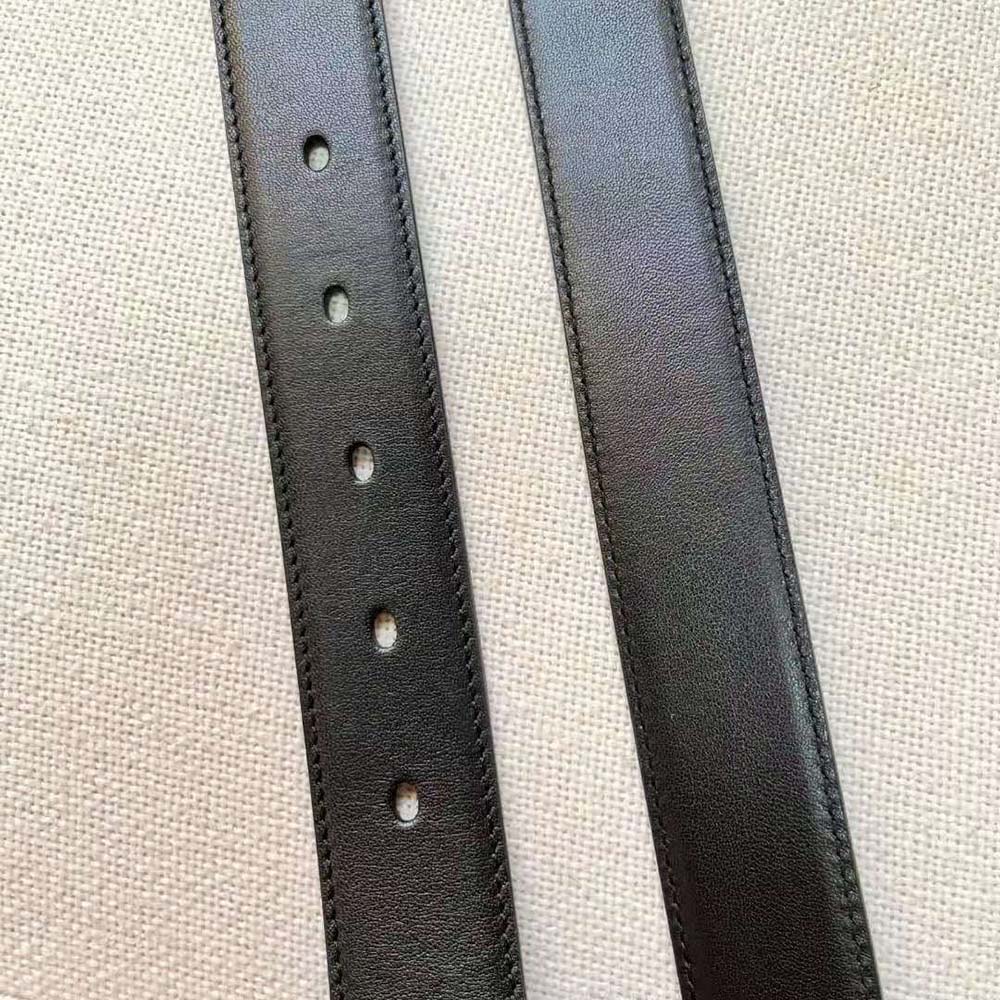 Saint Laurent YSL Women New Cassandre Buckle Belt in Smooth Leather - image 8