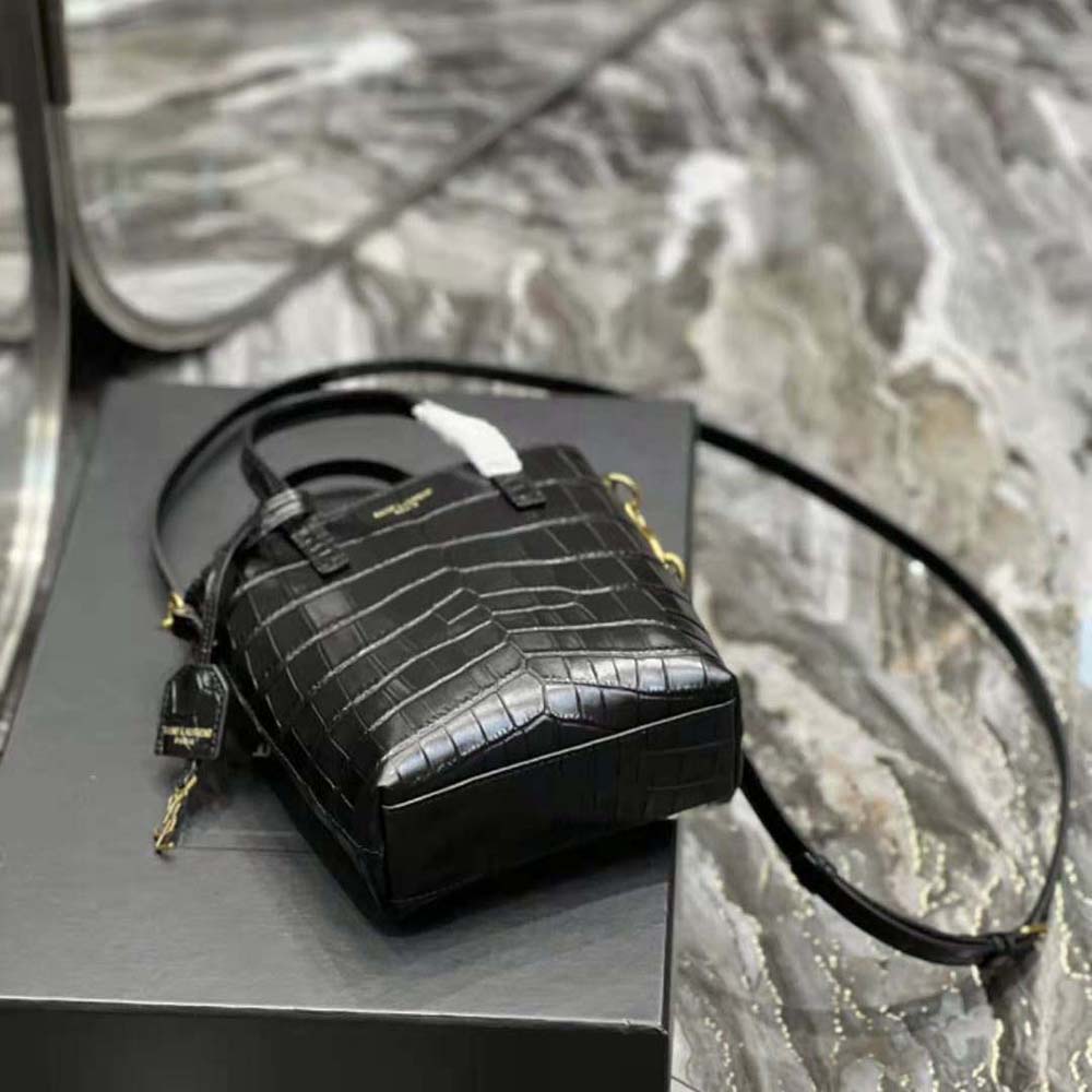 Saint Laurent YSL Women Saint Laurent Paris Mini Toy Shopping in Crocodile-Embossed Leather - image 7