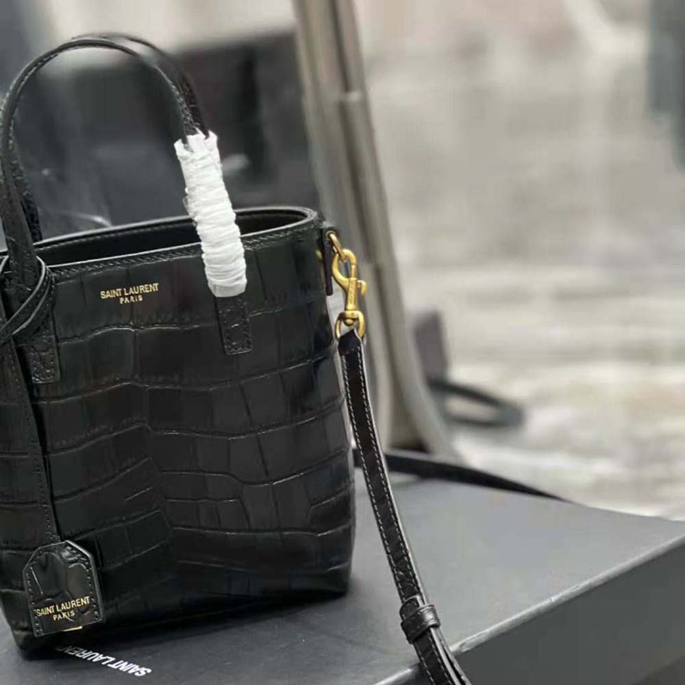 Saint Laurent YSL Women Saint Laurent Paris Mini Toy Shopping in Crocodile-Embossed Leather - image 8