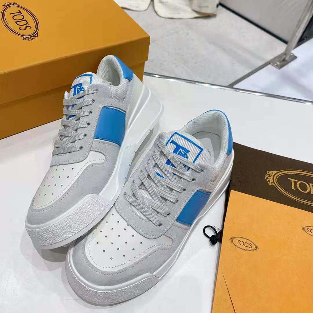 TODS Men Sneakers in Suede and Smooth Leather-Blue - image 4