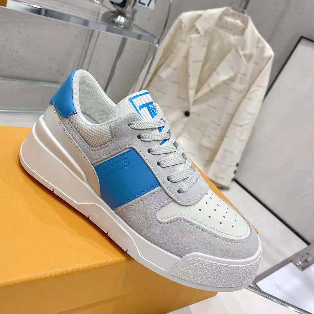 TODS Men Sneakers in Suede and Smooth Leather-Blue - image 7