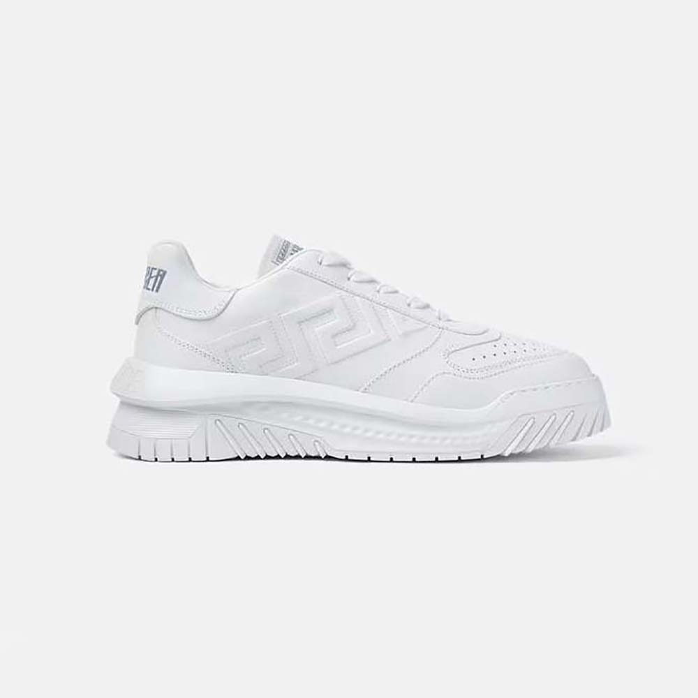Side view of Versace Men Greca Odissea Sneakers-White showing Greca emblem