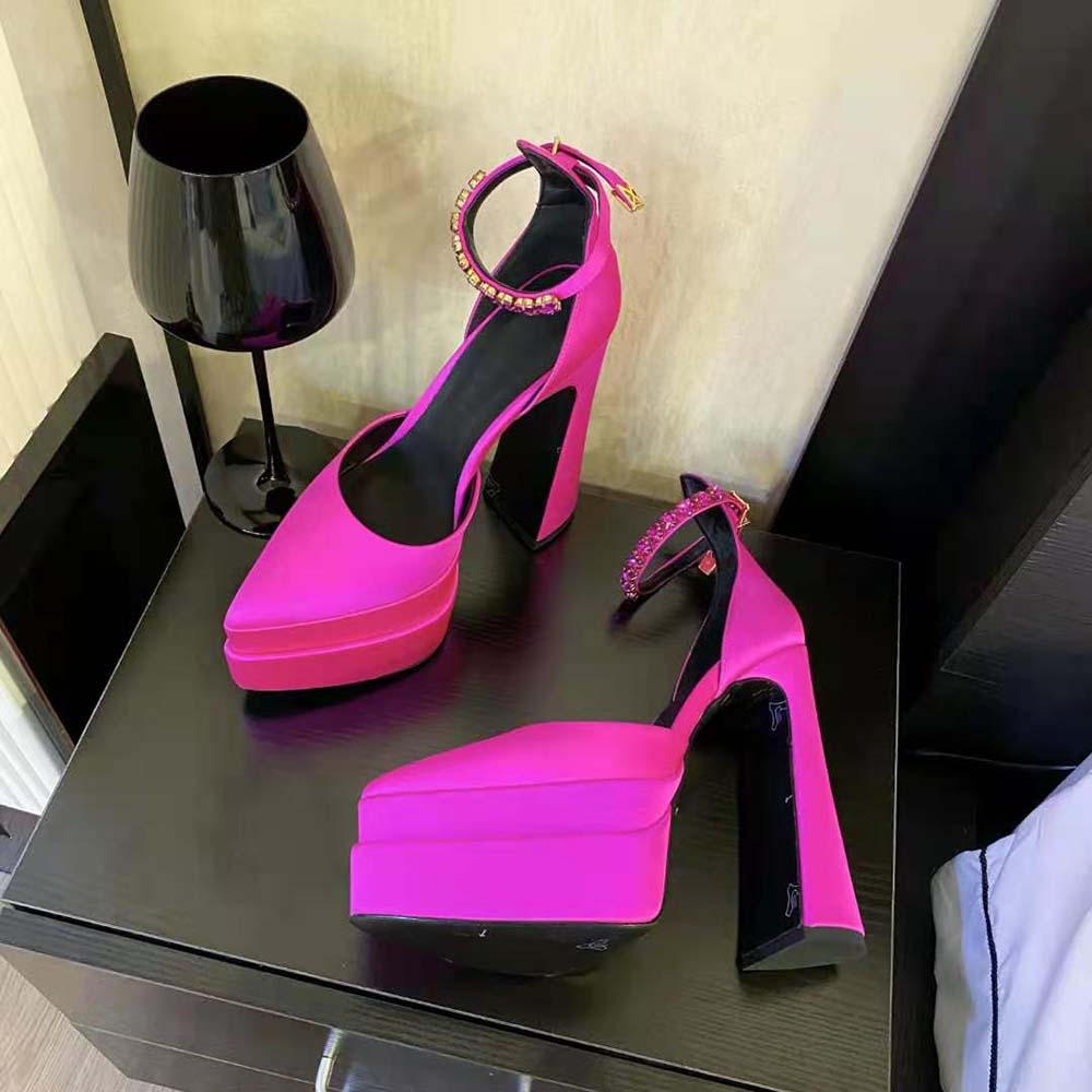 Versace Women Aevitas Pointy Platform Pumps in 16cm Heel Height-Pink - image 6