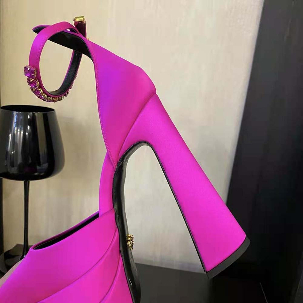 Versace Women Aevitas Pointy Platform Pumps in 16cm Heel Height-Pink - image 9