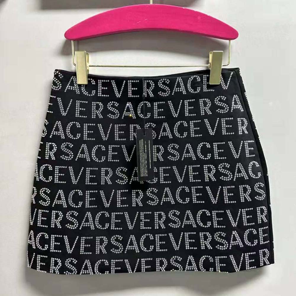 Versace Women Crystal Versace Allover Mini Skirt - image 4