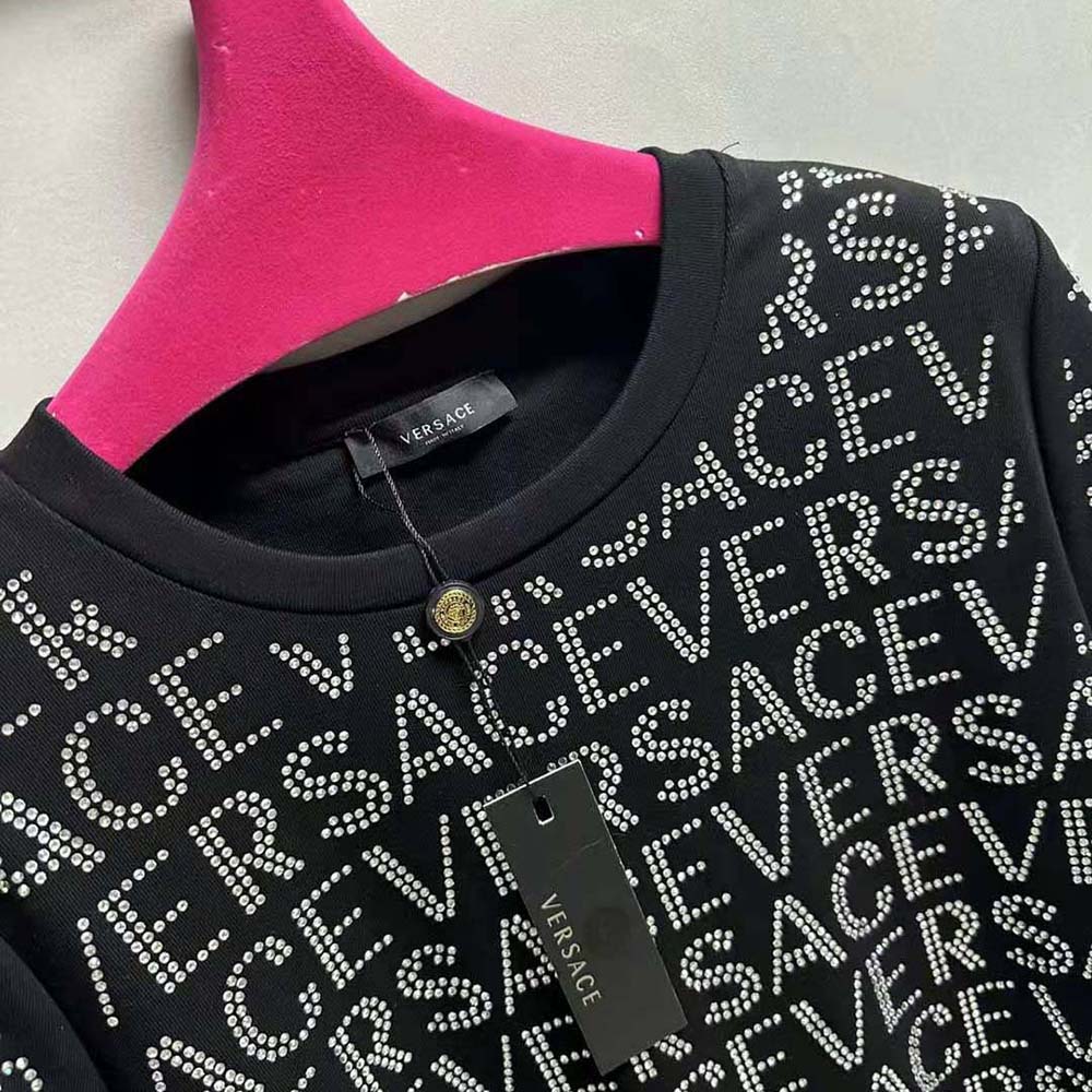 Versace Women Crystal Versace Allover T-shirt - image 5