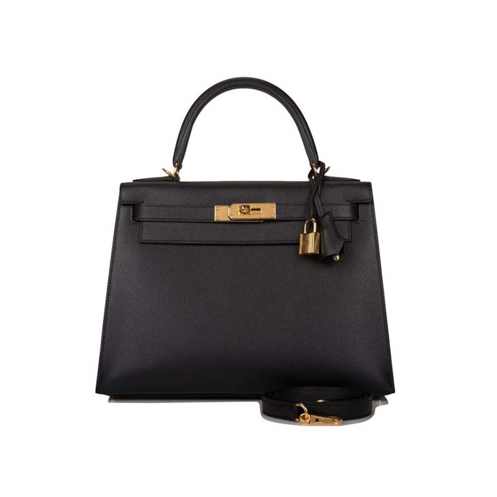 Hermes Women Kelly Bag 28 Epsom Leather-Black