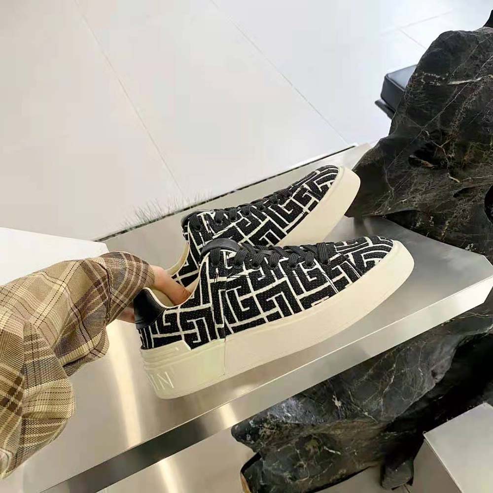Balmain Unisex B-Court Trainers with Jacquard Monogram - image 6