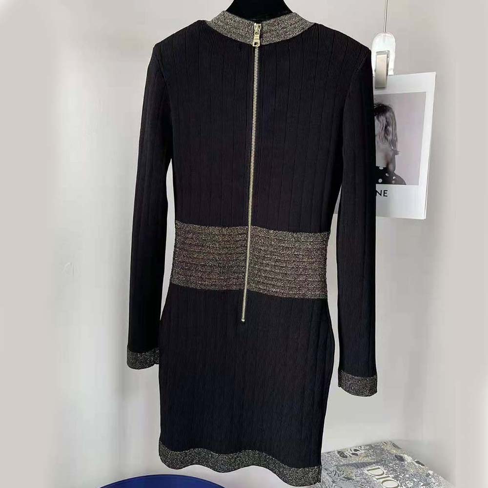 Balmain Women Scooped V-neckline Knit Dress - image 4
