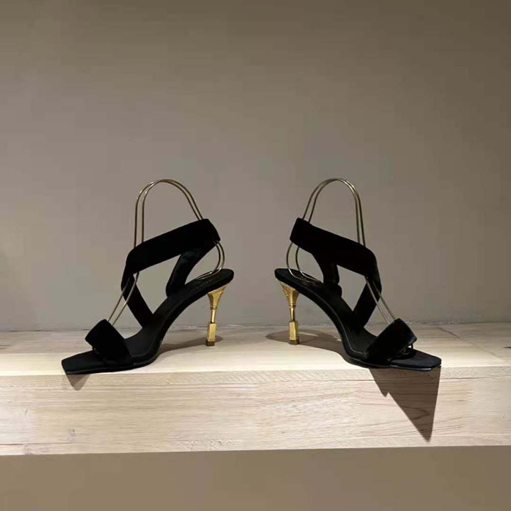 Balmain Women Suede Moneta Sandals in 95 mm Heel Height-Black - image 5