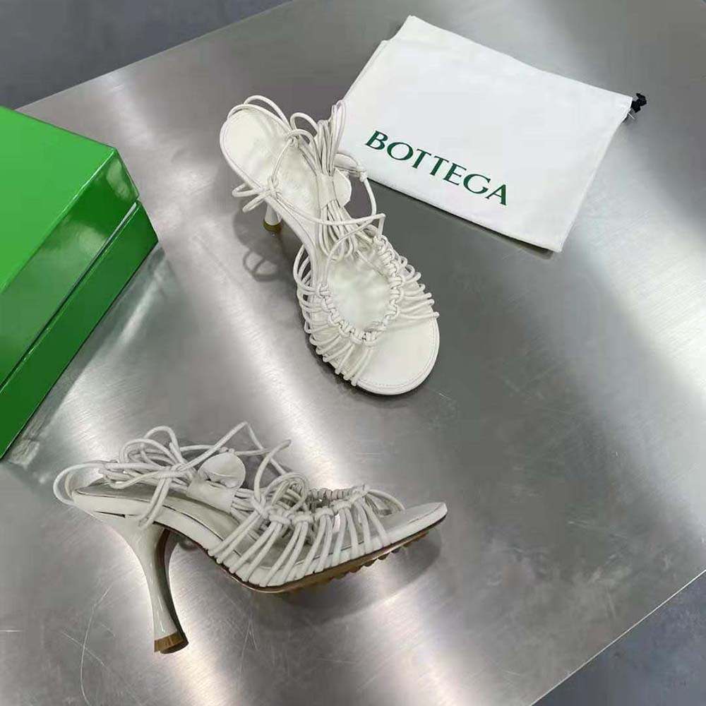 Bottega Veneta Women Dot Leather Sandals-White - image 7