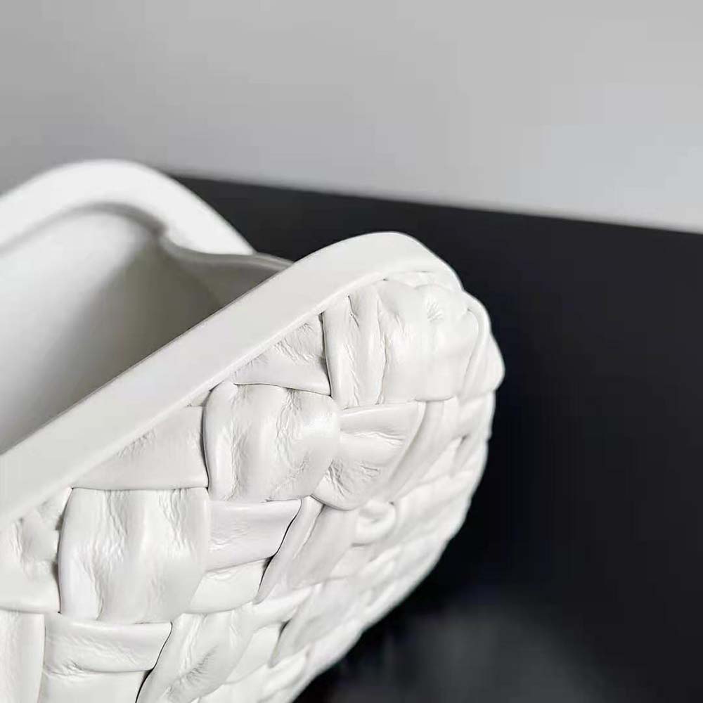 Bottega Veneta Women Knot Foulard Intreccio Leather Minaudiere-White - image 8