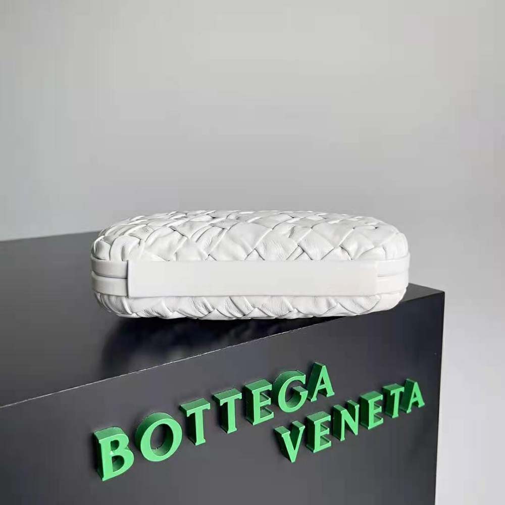 Bottega Veneta Women Knot Foulard Intreccio Leather Minaudiere-White - image 4